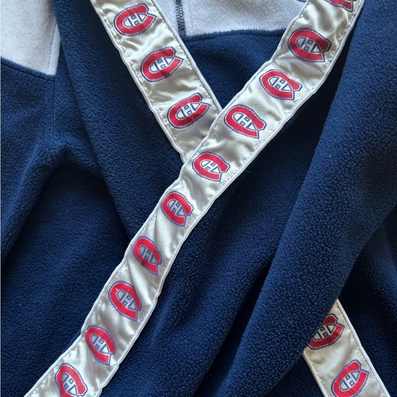 VTG Y2K Montreal Canadiens NHL Fleece Half Zip Blue Sweater Size: L - Picture 3 of 8